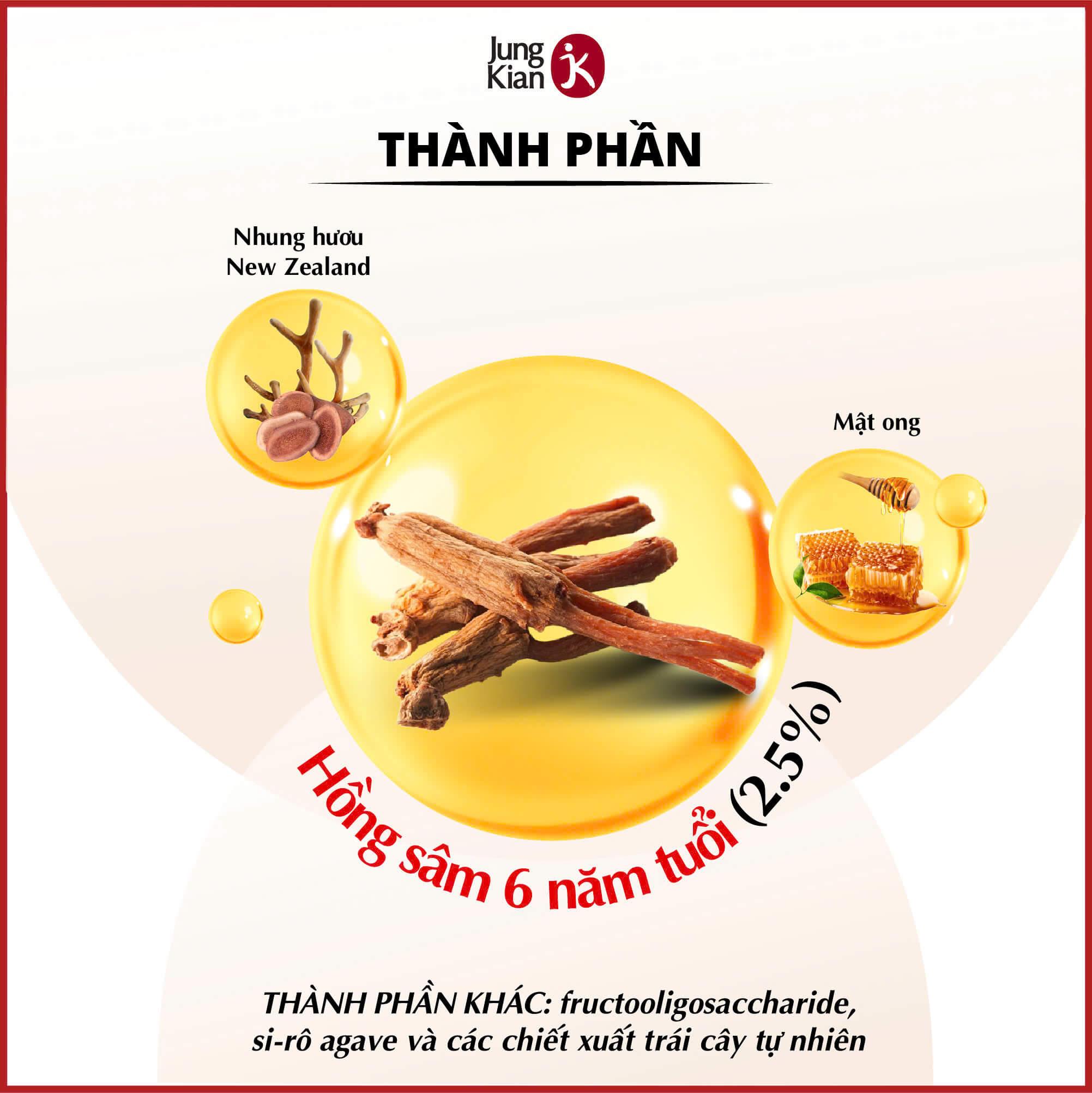 Thiên sâm baby lộc nhung hươu non Jung Kian - 30 gói x 30g