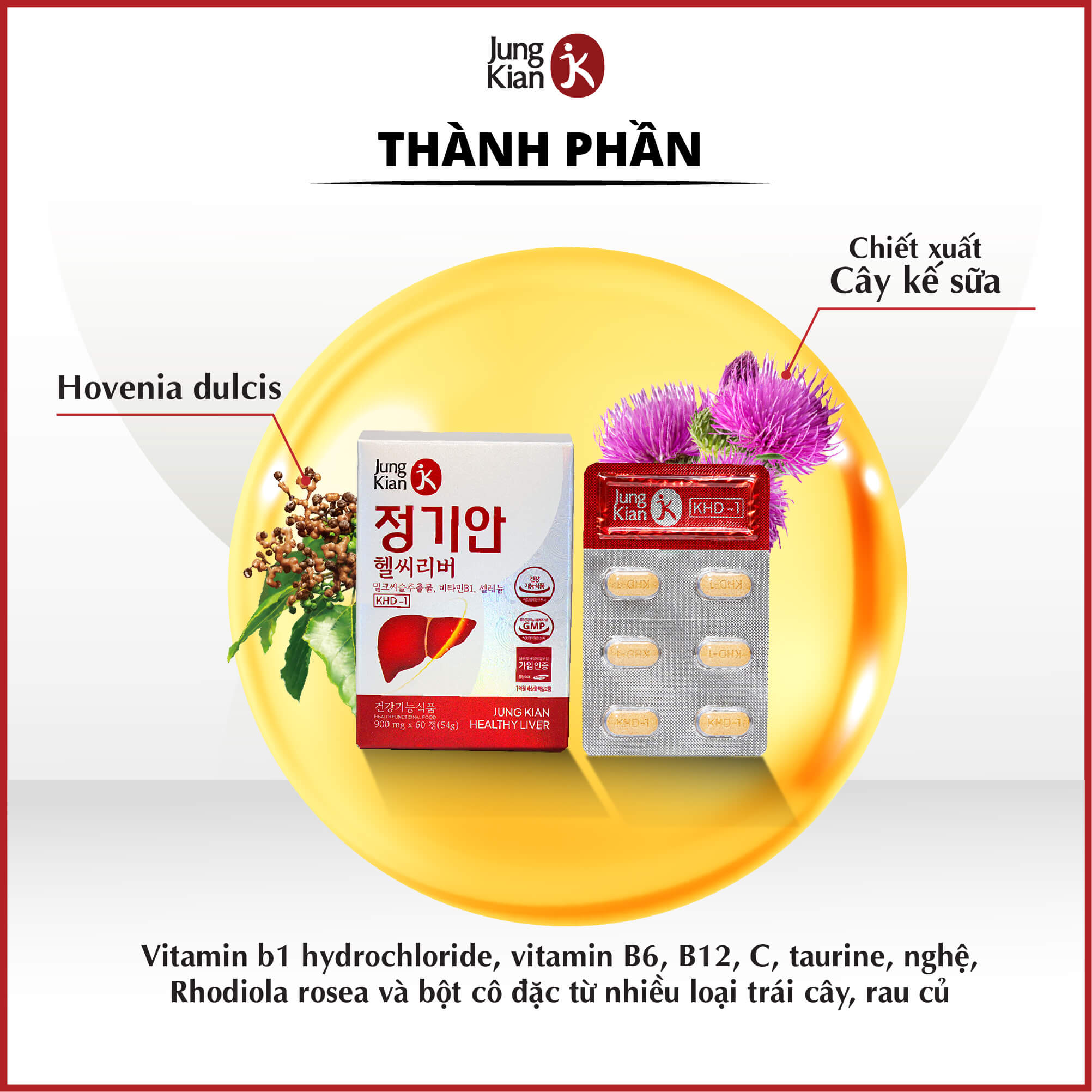 Viên uống bổ gan Jung Kian Healthy Liver - 120 viên
