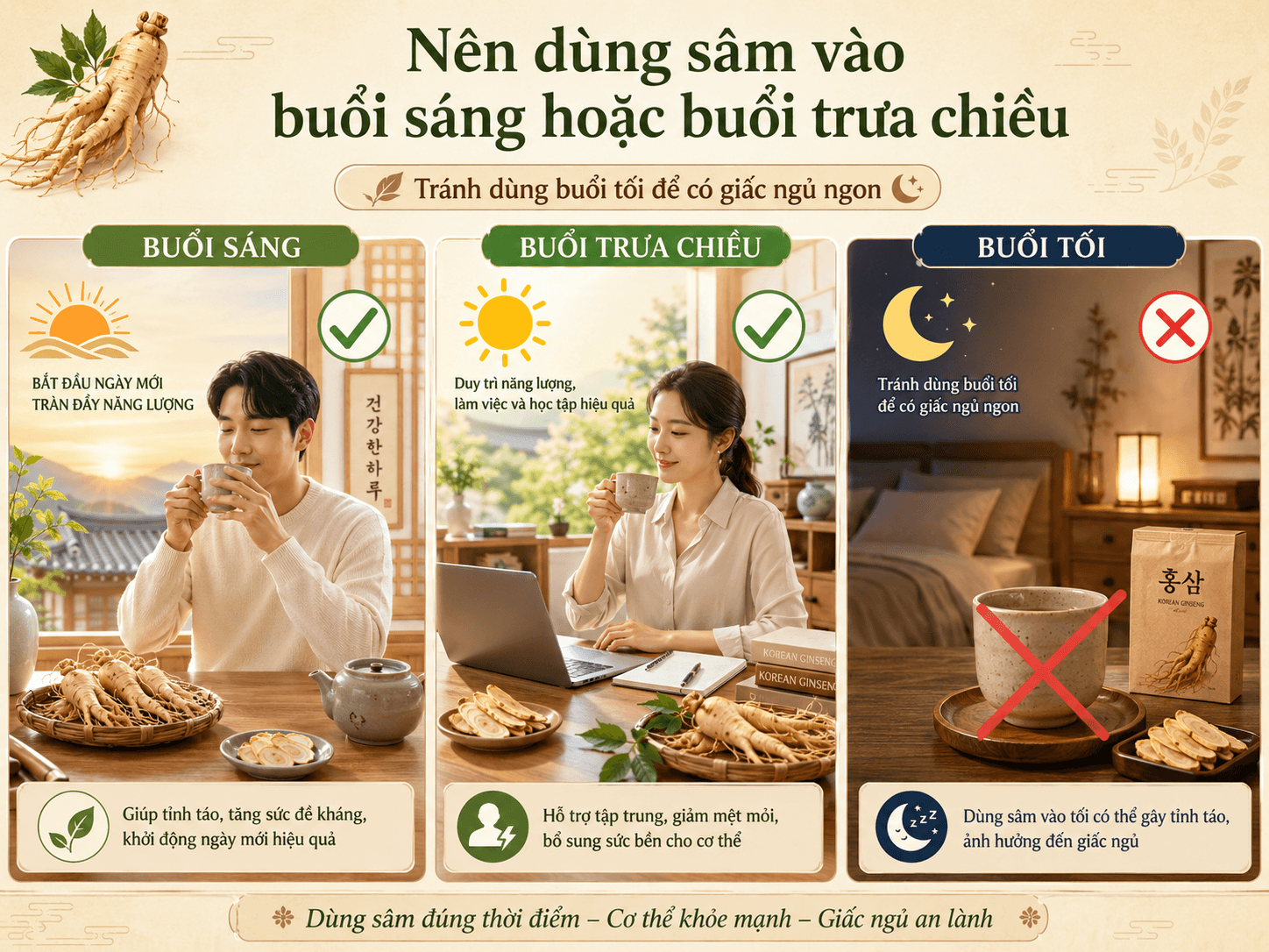 Sử dụng Nhân sâm đúng cách để có một ngày tràn đầy năng lượng
