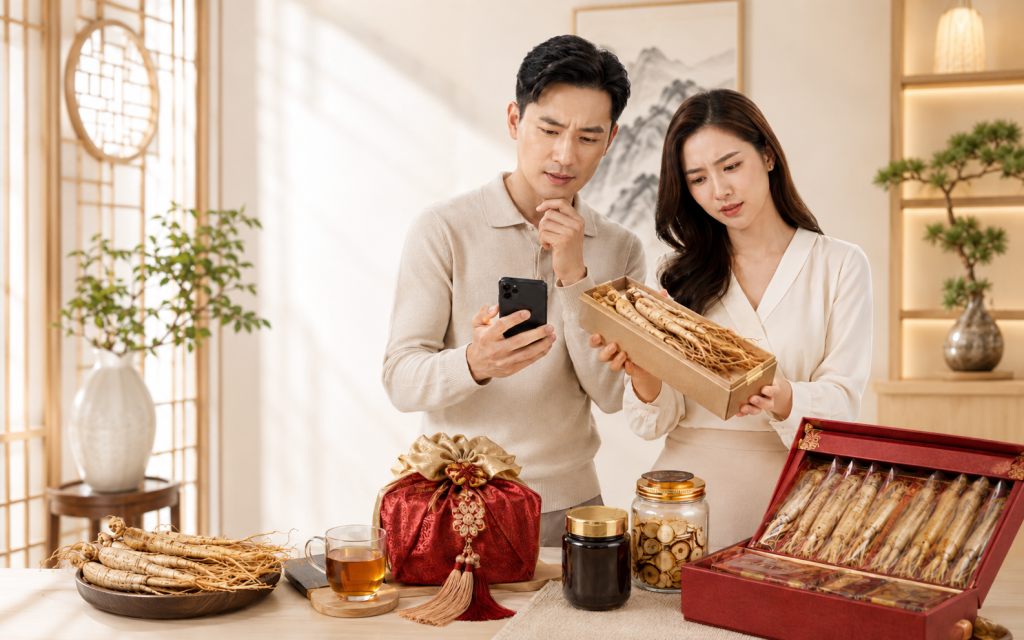 Bộ sản phẩm đa dạng sản phẩm Sâm Hàn từ dạng Củ đến Nước uống của Jung Kian