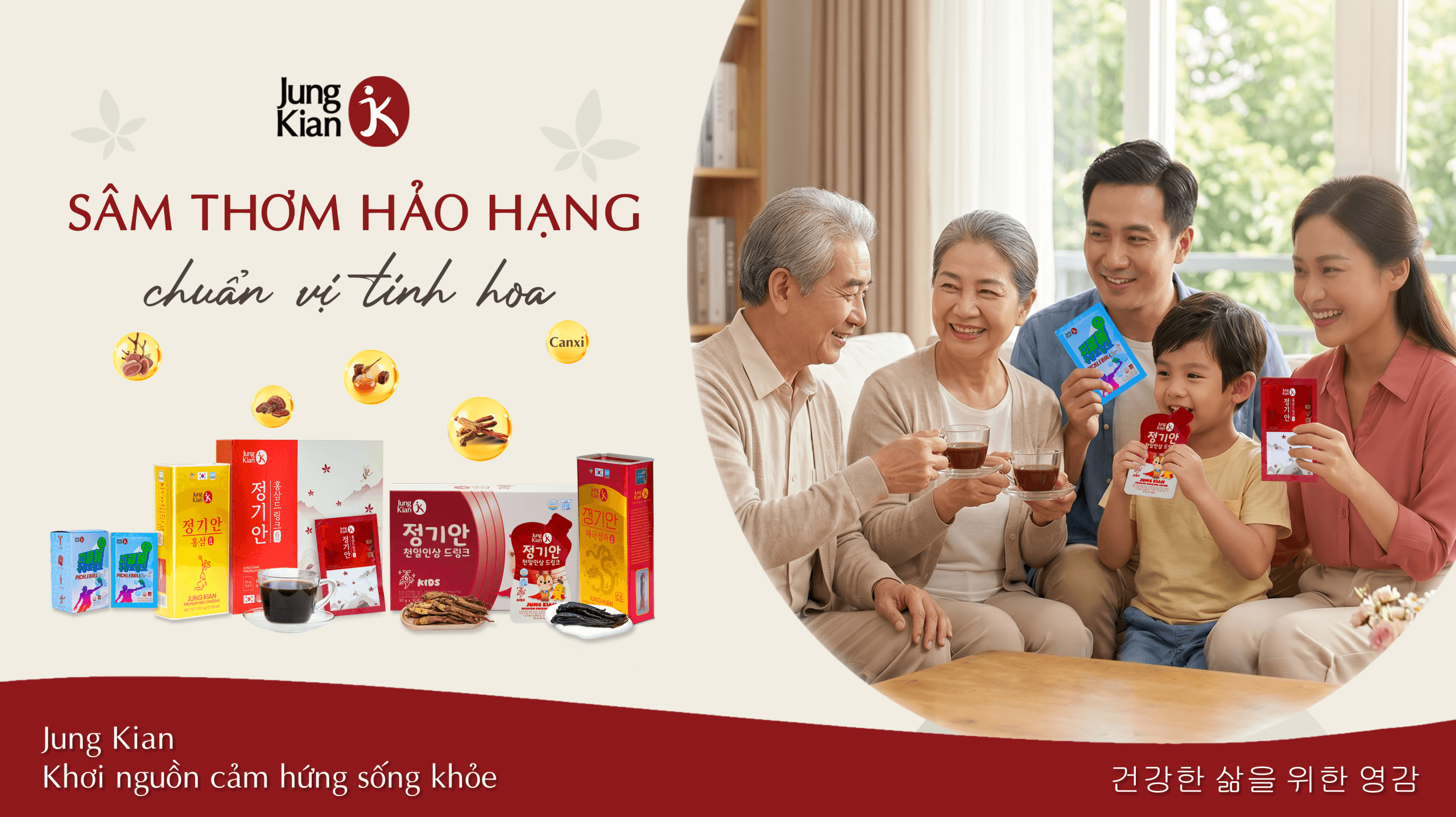 Bộ sản phẩm Sâm Hàn chính hãng đa dạng sự lựa chọn của Jung Kian