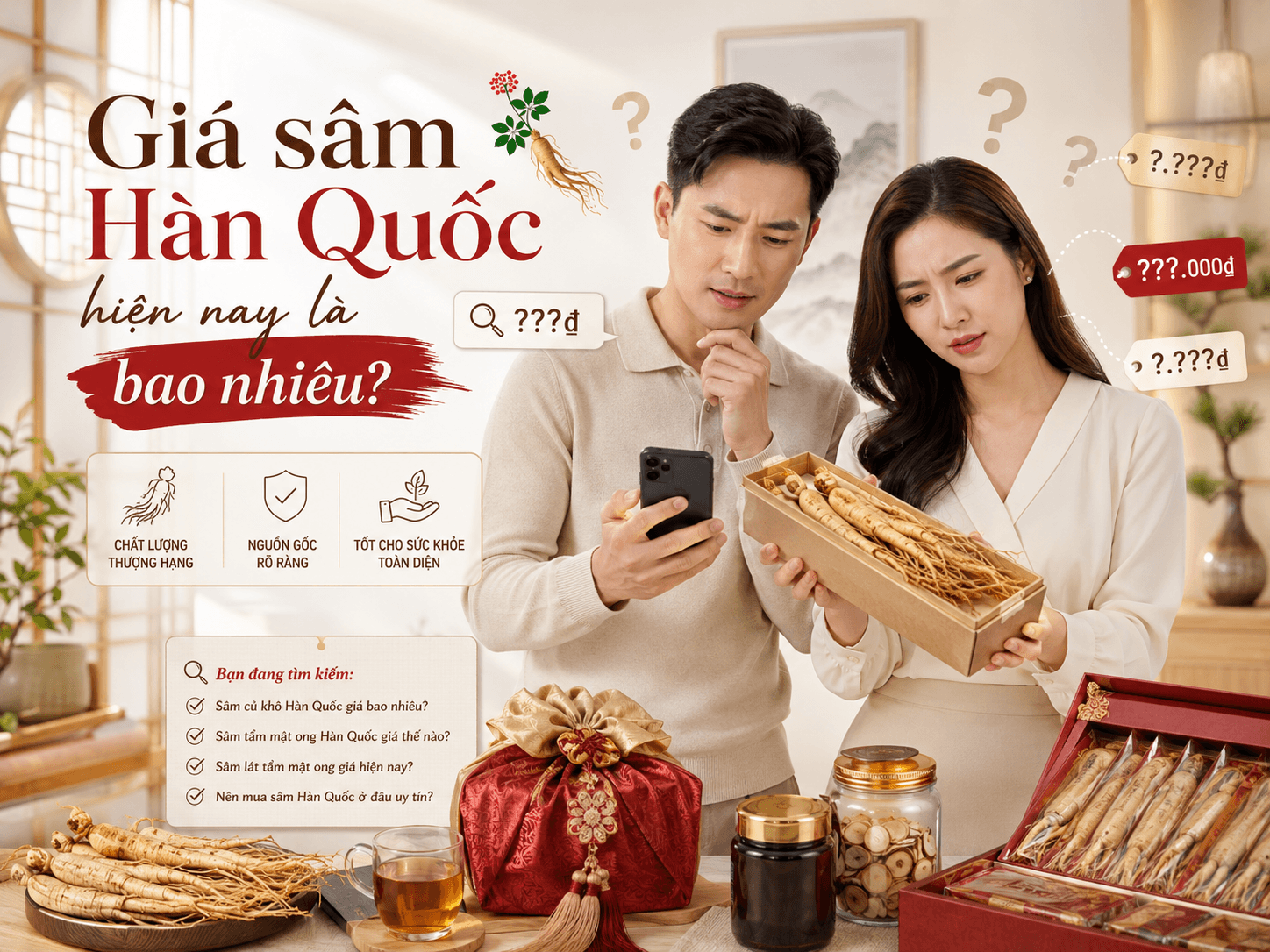 Sâm Hàn Quốc có nhiều loại và nhiều mức giá khác nhau