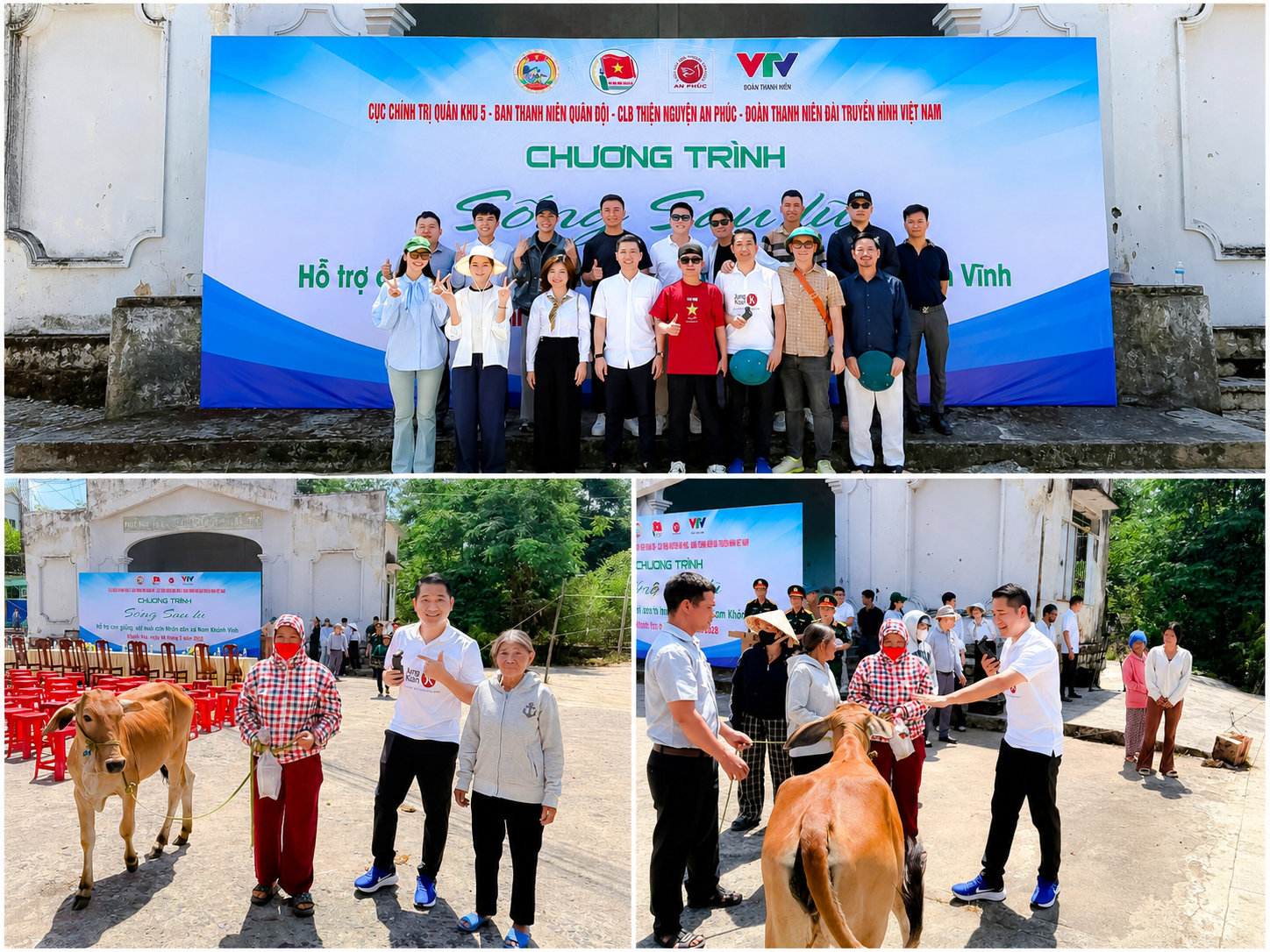 Anh Nguyễn Quốc Huy - đại diện Jung Kian tham dự chương trình và trao tận tay quà tặng đến bà con