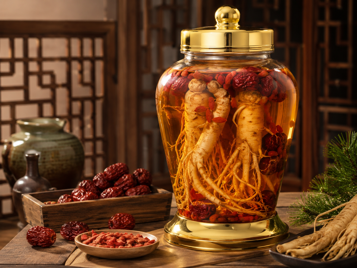 Công thức Rượu Sâm Kỷ từ và Táo đỏ dễ uống cho mọi người