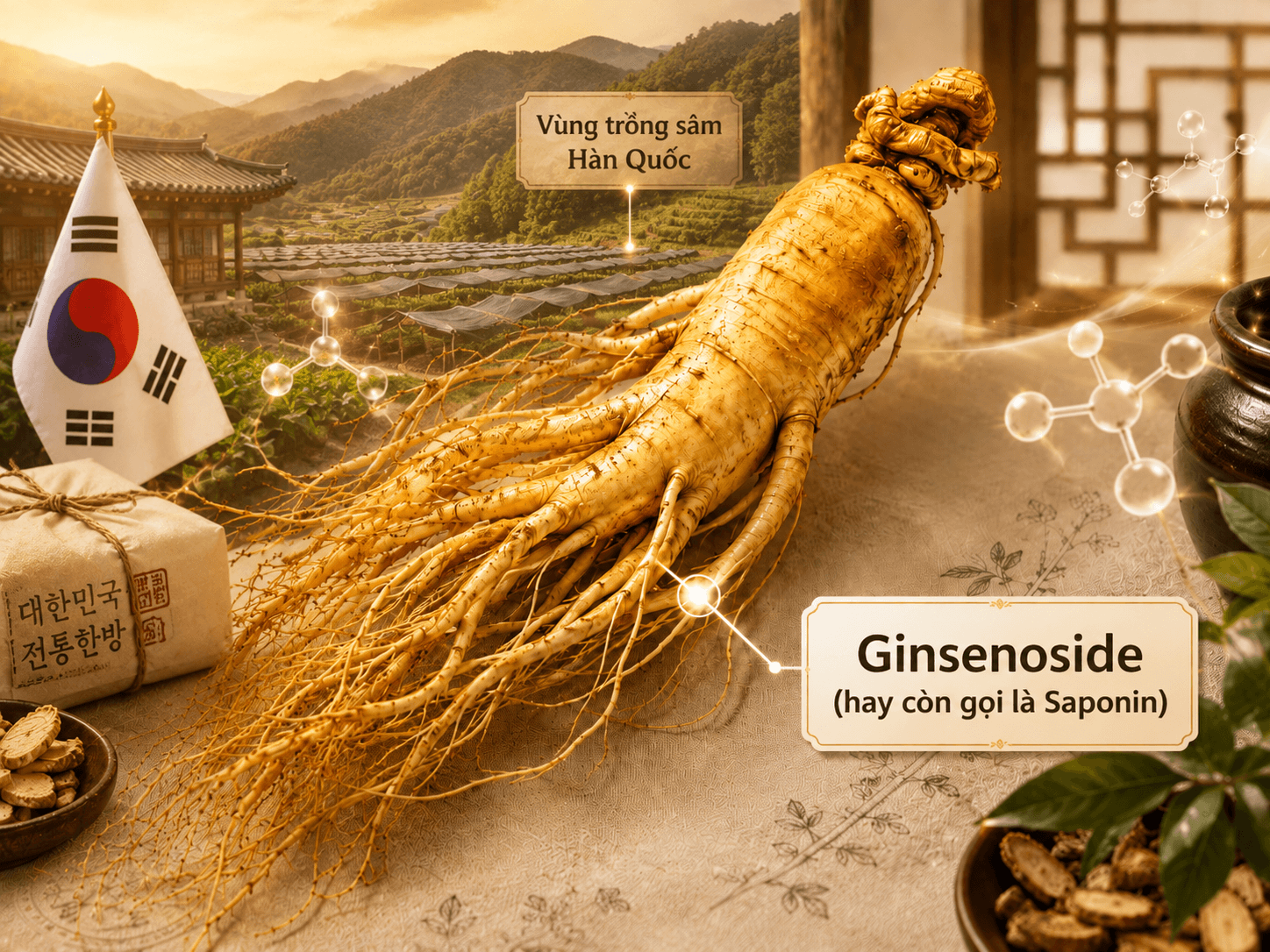 sâm Hàn Quốc 6 năm tuổi thường được gọi là “tiêu chuẩn vàng” vì đây là giai đoạn củ sâm đạt độ trưởng thành tốt