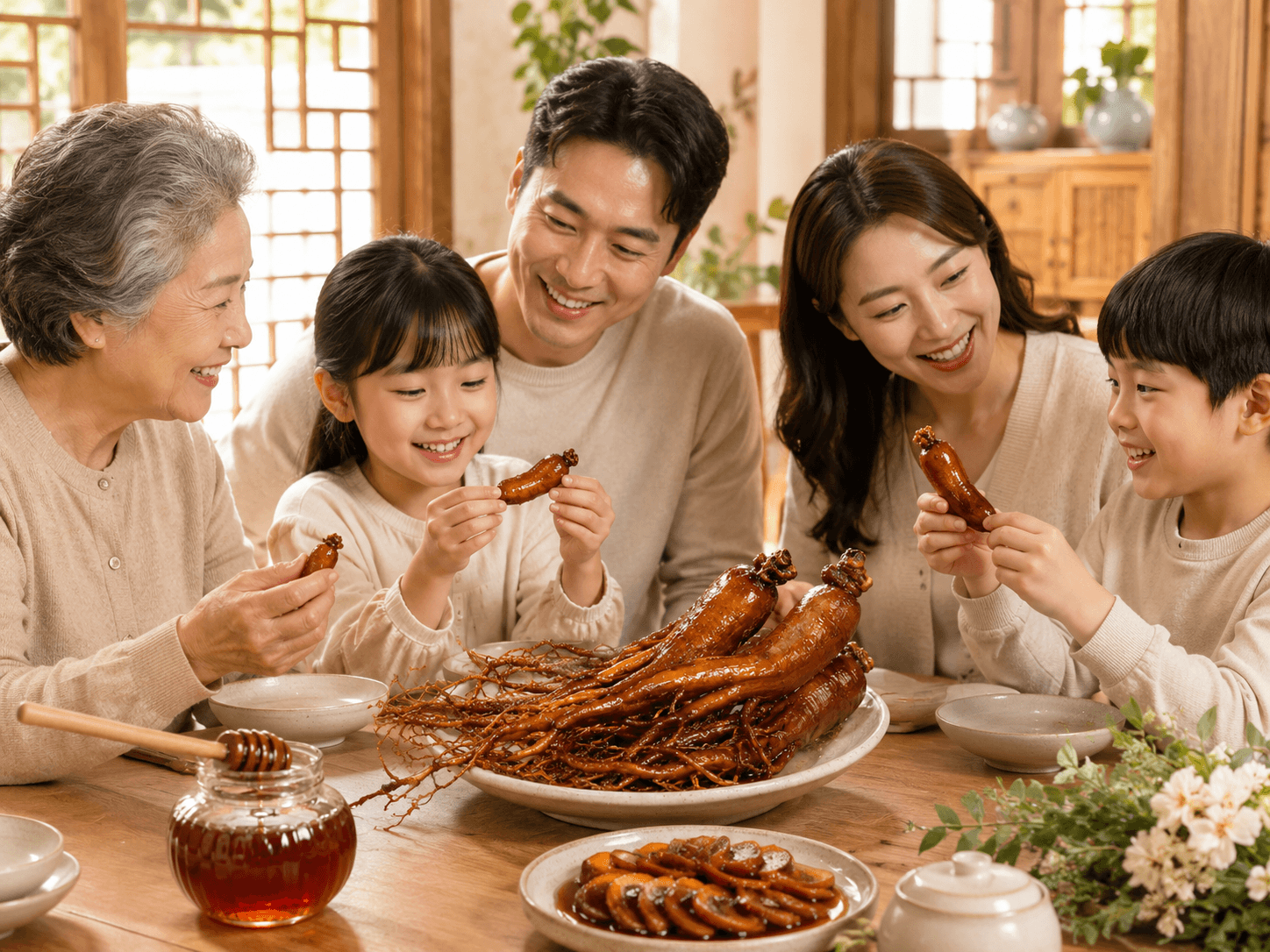 Sâm tẩm mật ong phù hợp cho cả gia đình thưởng thức