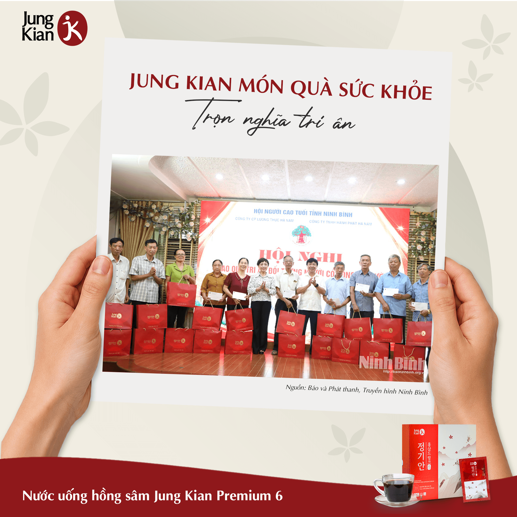 Món quà sức khỏe Jung Kian dành tặng người có công với cách mạng tại Ninh Bình