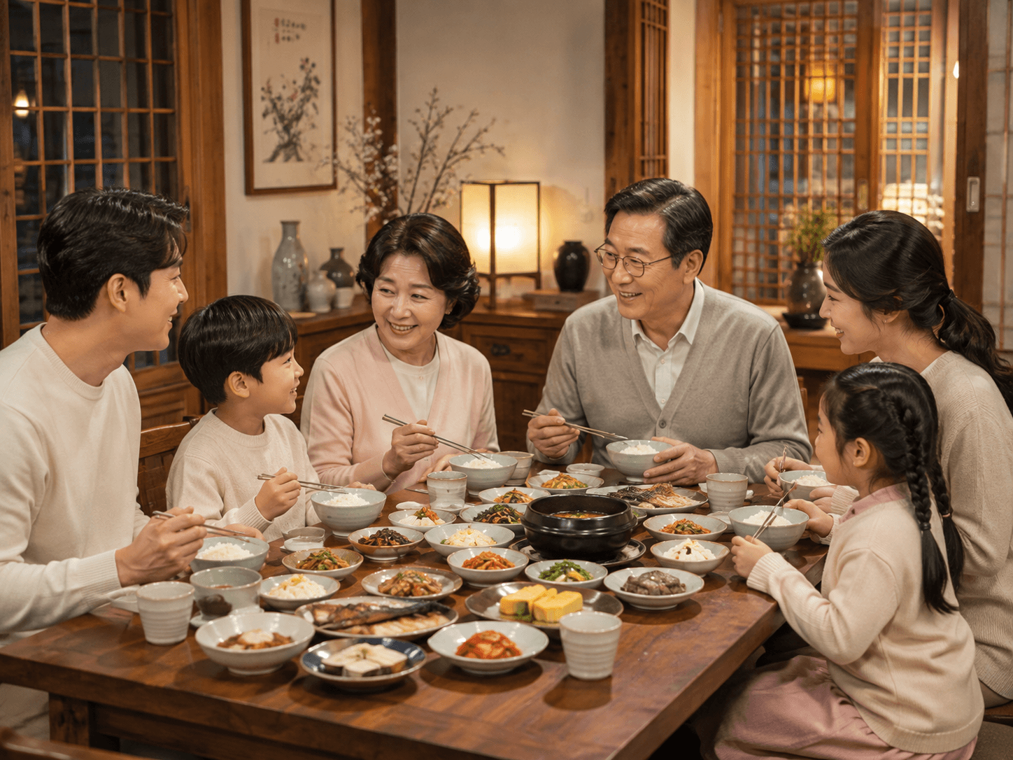 Bữa tối quây quần cả nhà cùng vui