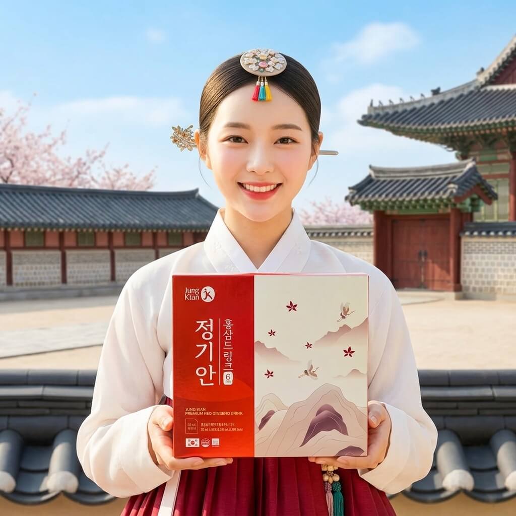 Sản phẩm Best seller của Jung Kian về nước uống hồng sâm chất lượng có hàm lượng hồng sâm cô đặc 12%