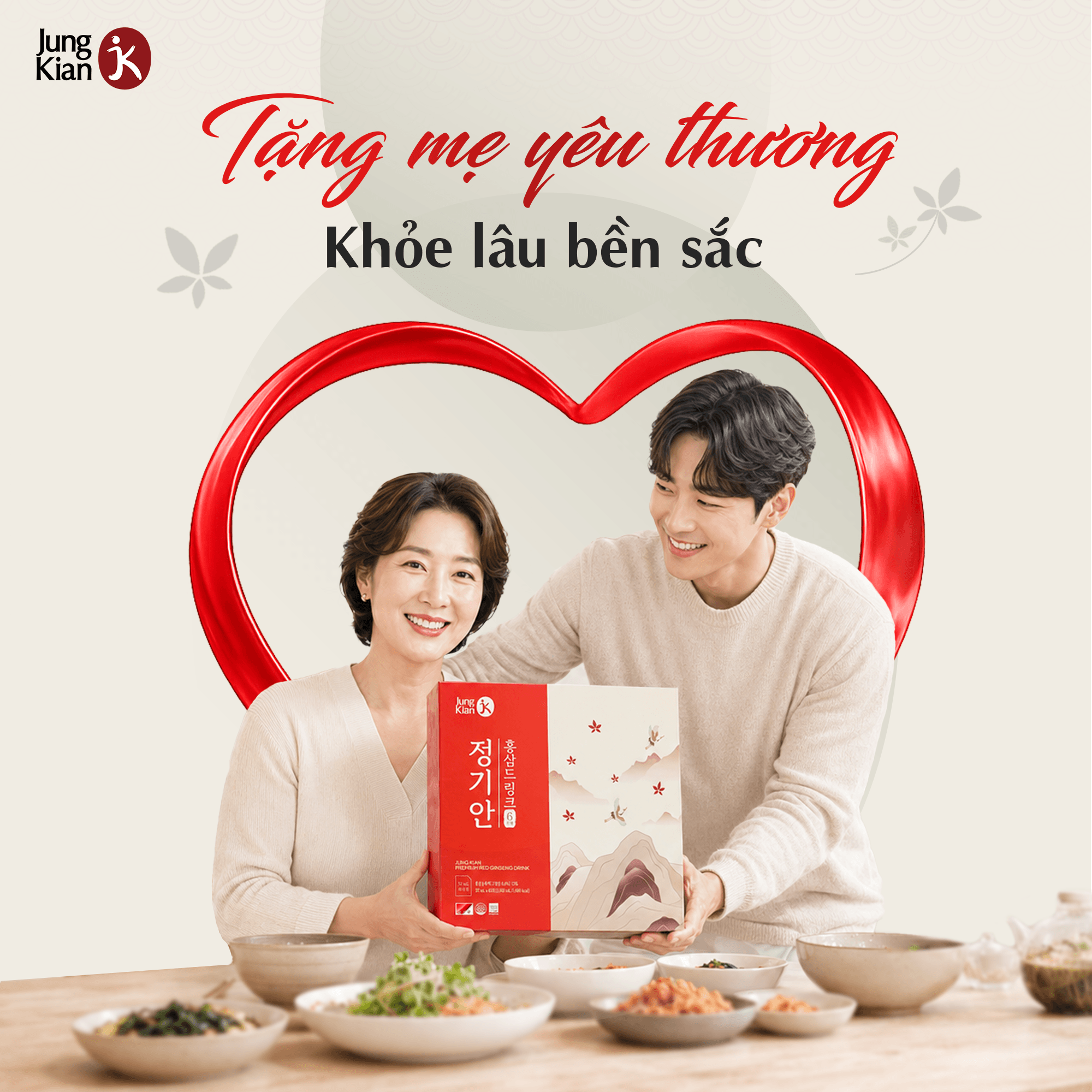 Nước uống hồng sâm Jung Kian Premium 6 làm quà tặng Vu Lan
