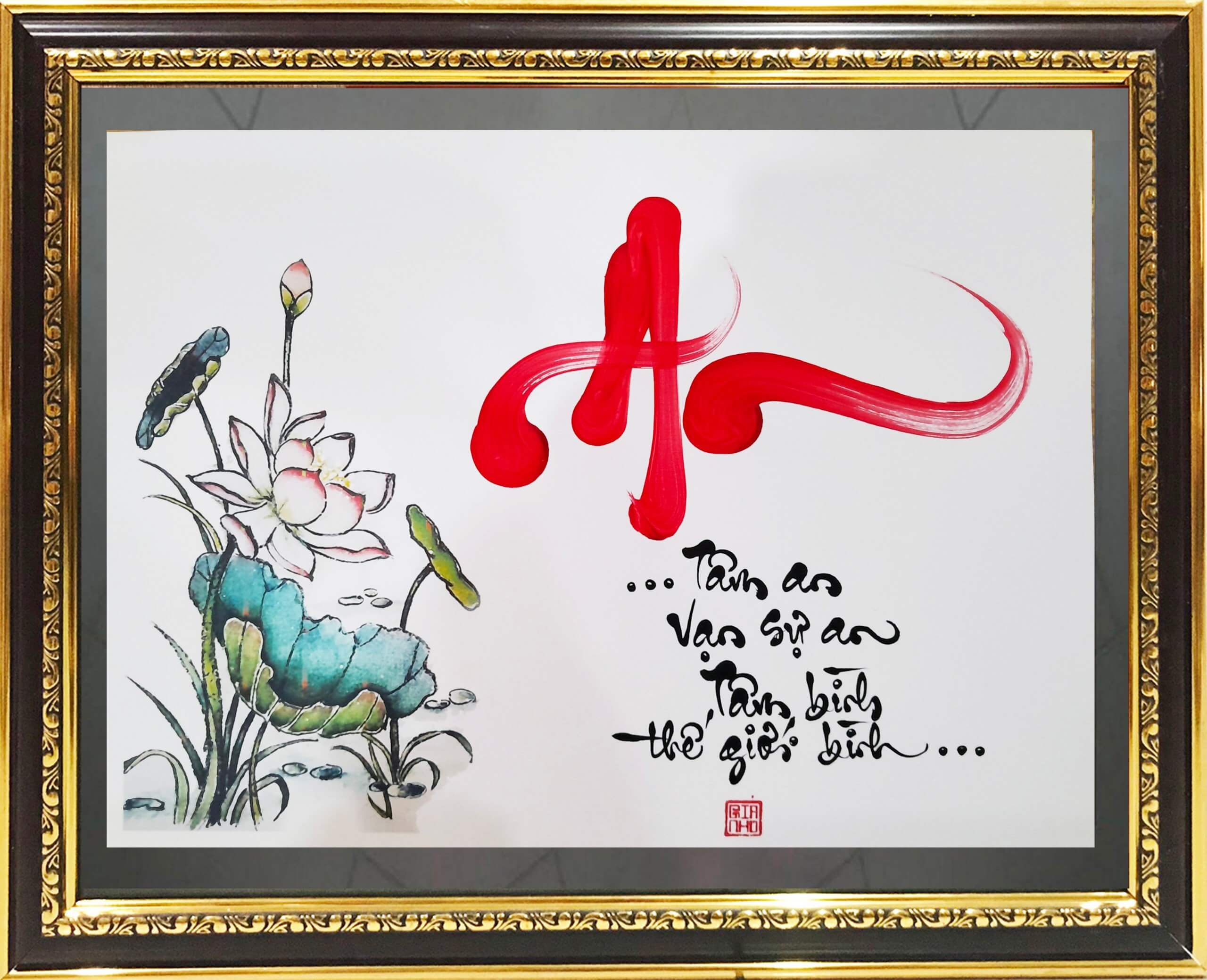 Tranh thư pháp tặng sếp